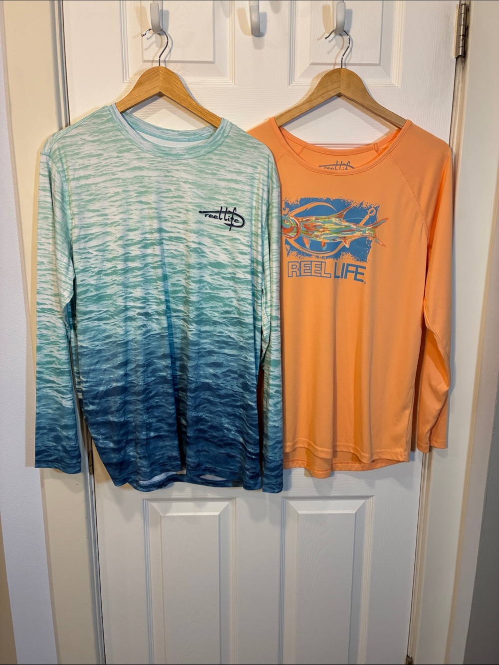 Reel Life Men's Long Sleeve Swim Rash Guard - Aqua Ombre
